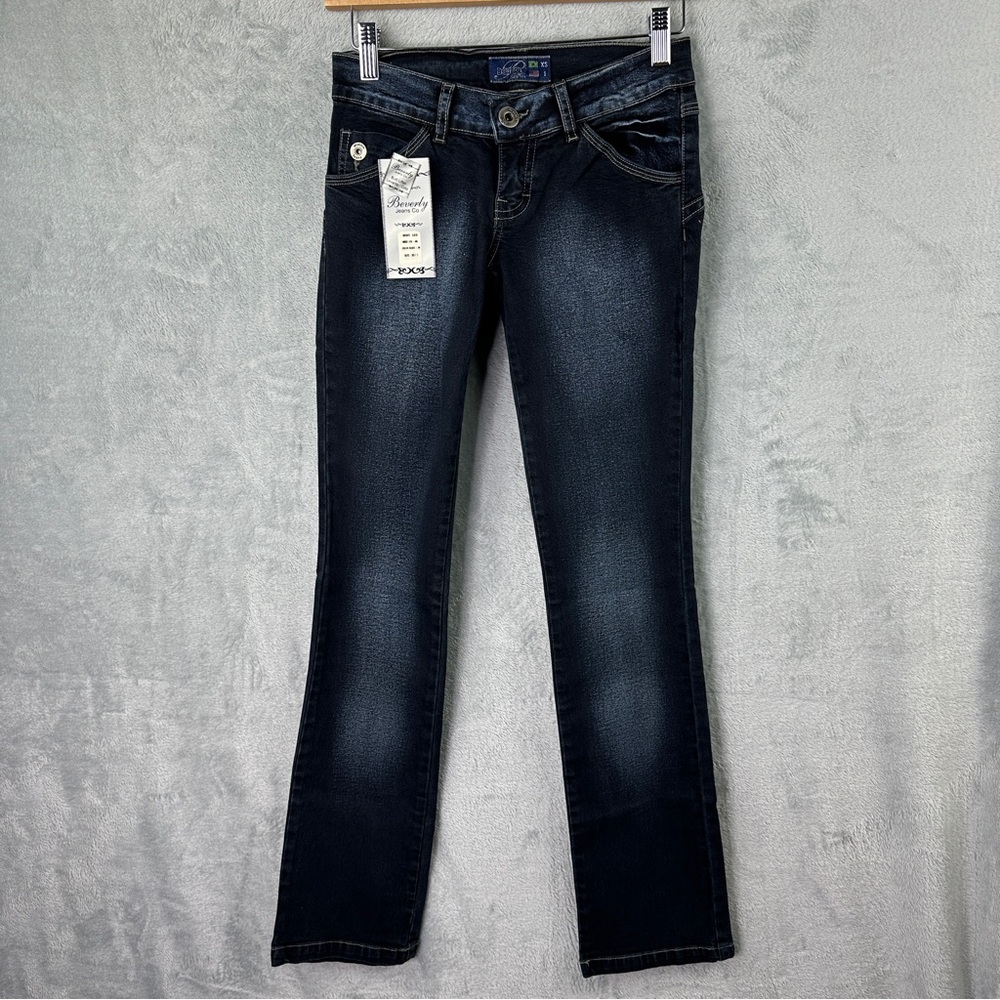 Beverly jeans dark wash black bootleg denim‎ size juniors xs/1